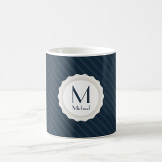 Nobles Marine-Blau-kundenspezifisches Monogramm - Tasse