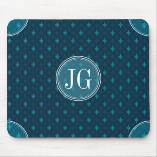 Nobles Marine-Blau u. aquamarines geometrisches Mousepad