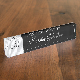 Nobles modernes Monogramm Namensplakette