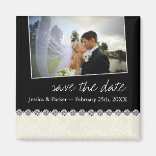 Nobles Schwarzweiss Save the Date Magnet
