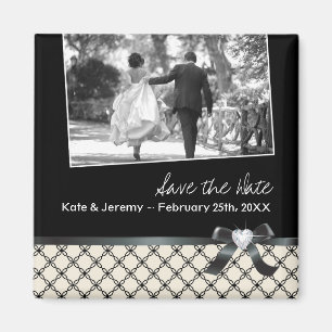Nobles Schwarzweiss Save the Date Magnet