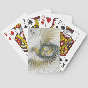 Nobly Golden Aquamarines Abstraktes Fraktal Kunsti Spielkarten