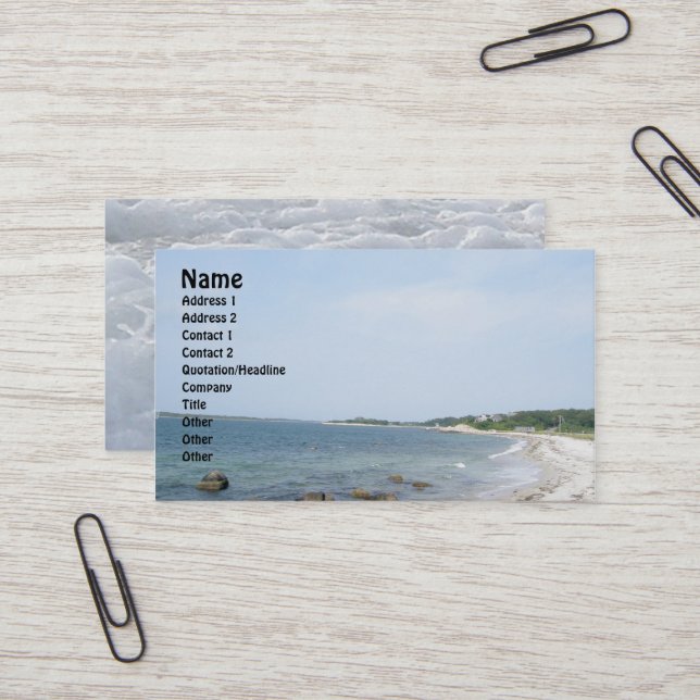 Nobska Beach Business Card Visitenkarte (Vorderseite/Rückseite Beispiel)