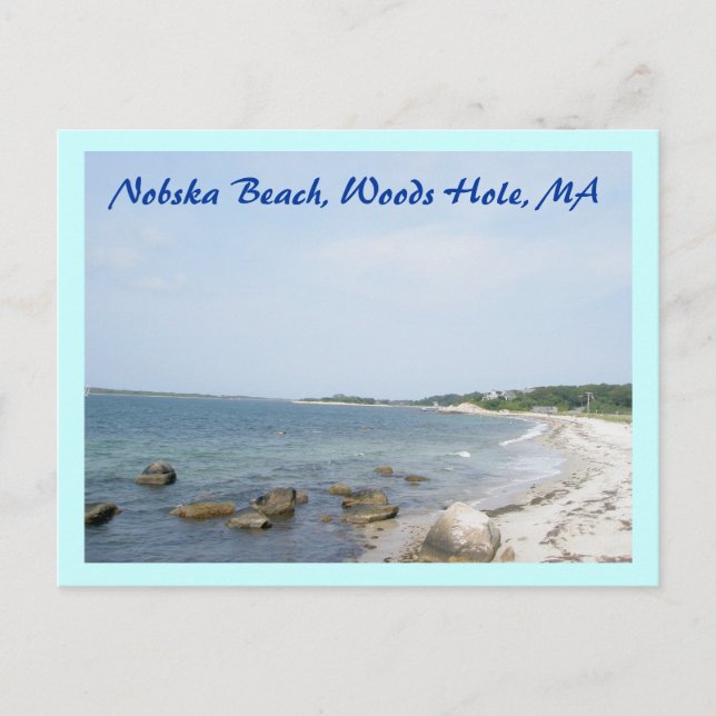 Nobska Beach Woods Hole MA Postcard Postkarte (Vorderseite)