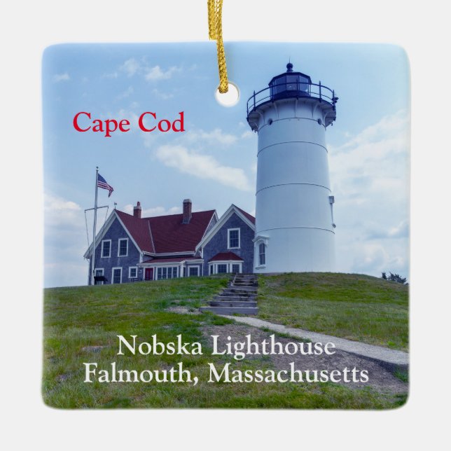 Nobska Lighthouse Cape Cod MA Keramikornament (Vorderseite)