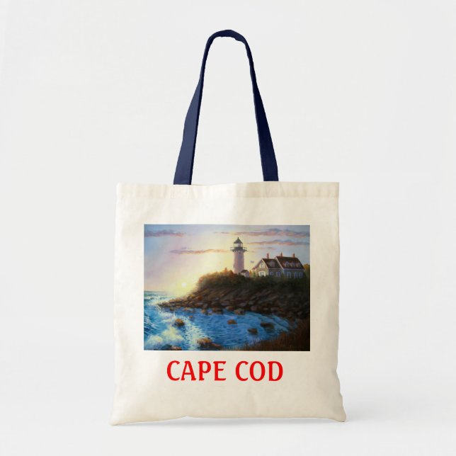 Nobska Lighthouse Cape Cod Massachusetts Tote Bag Tragetasche (Vorne)