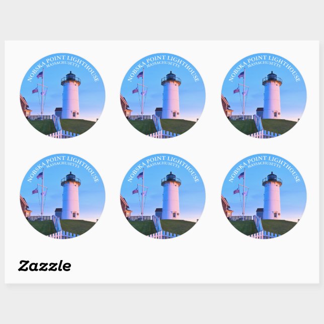Nobska Point Lighthouse Massachusett Sticker (Blatt)