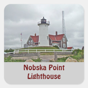 Nobska Point Lighthouse Series Quadratischer Aufkleber