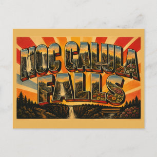 Noccalula Fälle Alabama Wasserfall Wald Vintage Postkarte