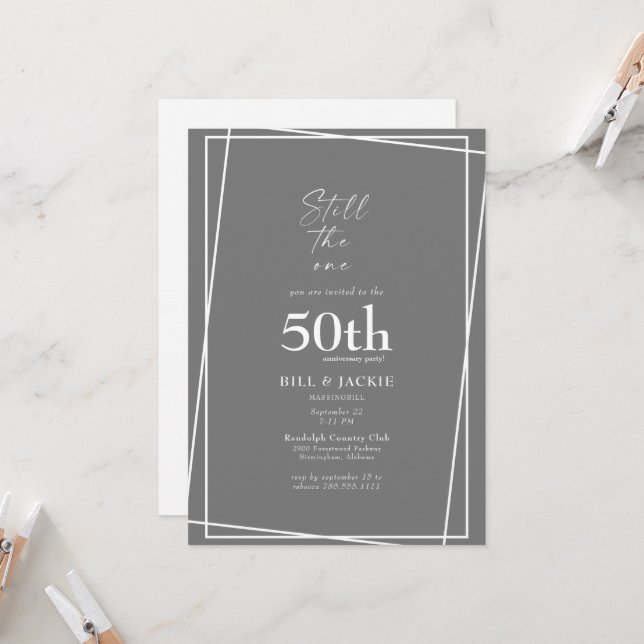 Noch das Party zum 50. Jubiläum Einladung (Vorderseite/Rückseite Beispiel)