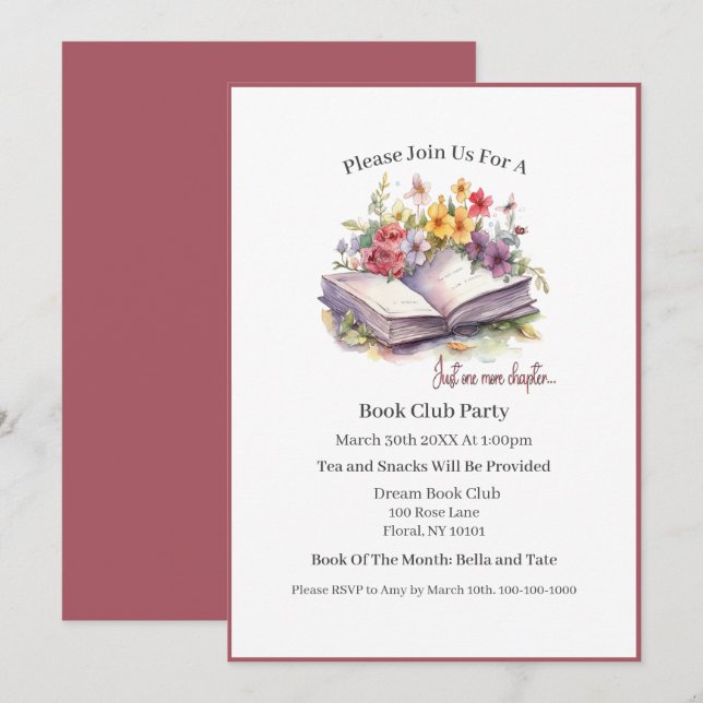 Noch ein Kapitel - Club buchen Einladung (Vorne/Hinten)