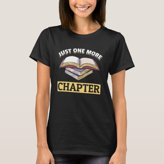 Noch ein Kapitel Retro Librarian Bookworm T-Shirt (Vorderseite)