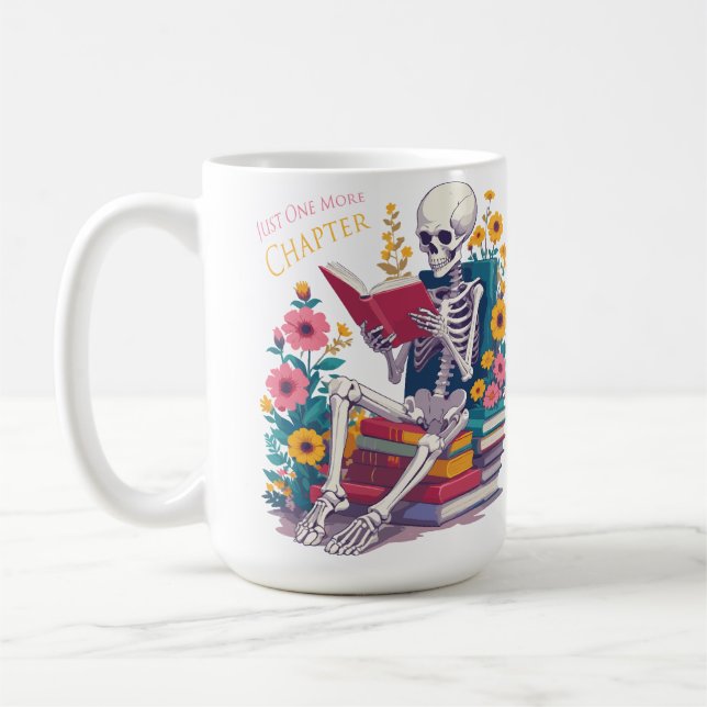 Noch ein Kapitel Skeletts Lesefeld Kaffeetasse (Links)