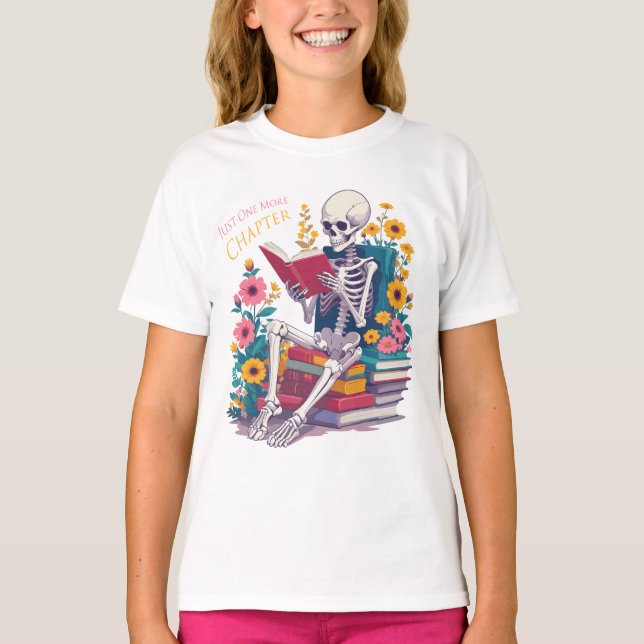 Noch ein Kapitel Skeletts Lesefeld T-Shirt (Vorderseite)