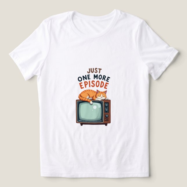 Noch eine Episode - Cosy Cat & Retro TV Design Tri-Blend Shirt (Design Vorderseite)
