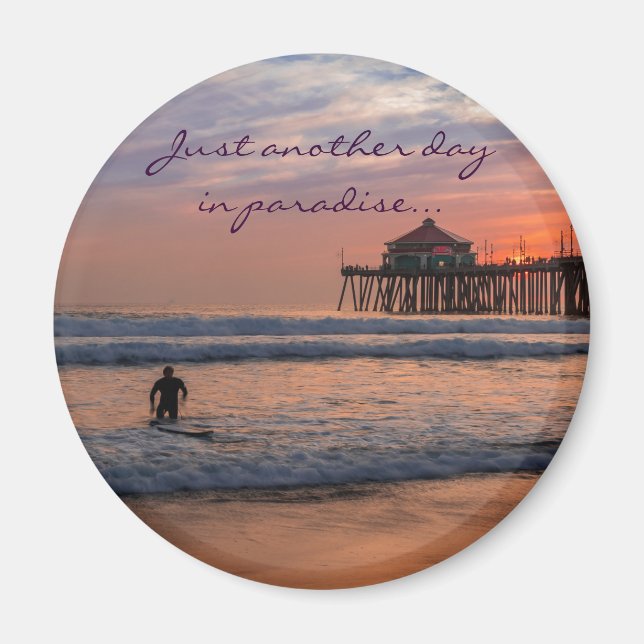 Noch einen Tag im Paradies - Kühlschrankmagnet Magnet (Vorne)