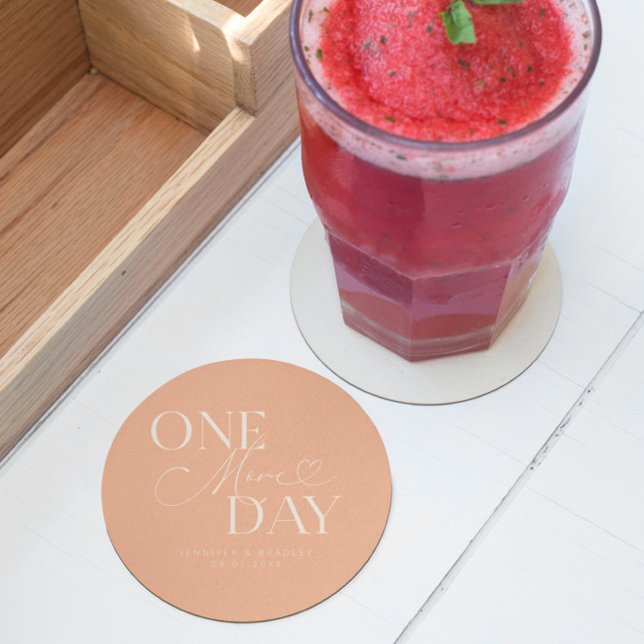 Noch einmal Hochzeitstag Probe Peach Runder Pappuntersetzer (Von Creator hochgeladen)