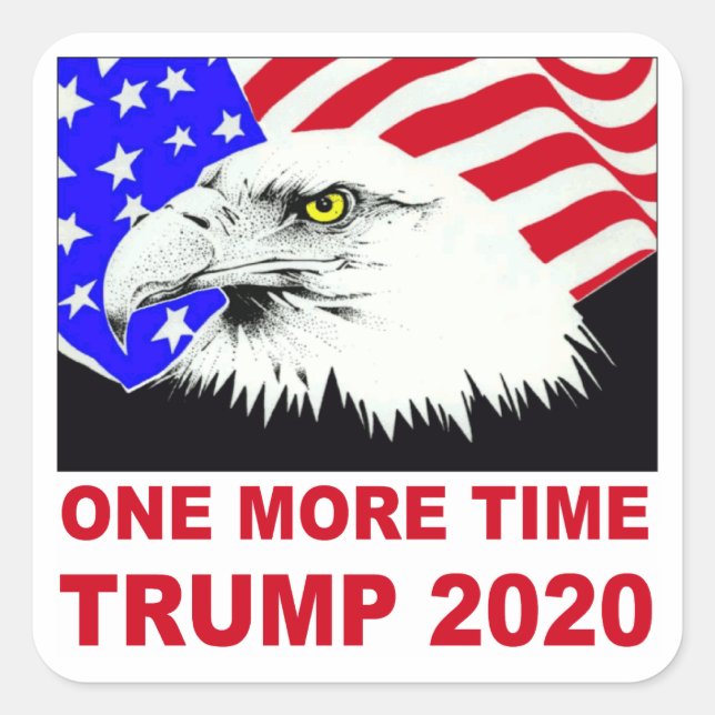 Noch einmal Trump 2020-Sticker Quadratischer Aufkleber (Vorderseite)