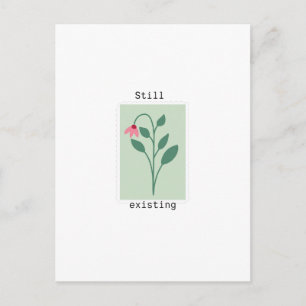 Noch existierendes minimalistisches Blumenstempeld Postkarte