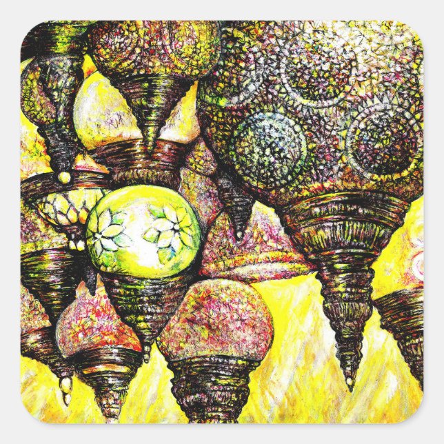 Noch größere Farbidee Quadratischer Aufkleber (Vorderseite)