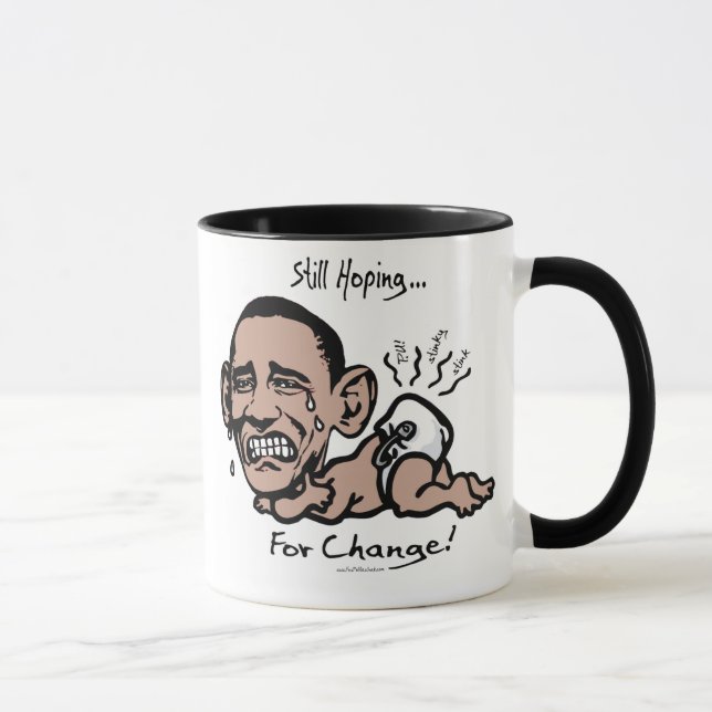 Noch, hoffend für Änderungc$anti-obama-Gang Tasse (Rechts)