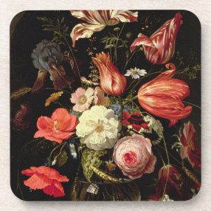 Noch Leben der Blumen auf einer Leiste Untersetzer