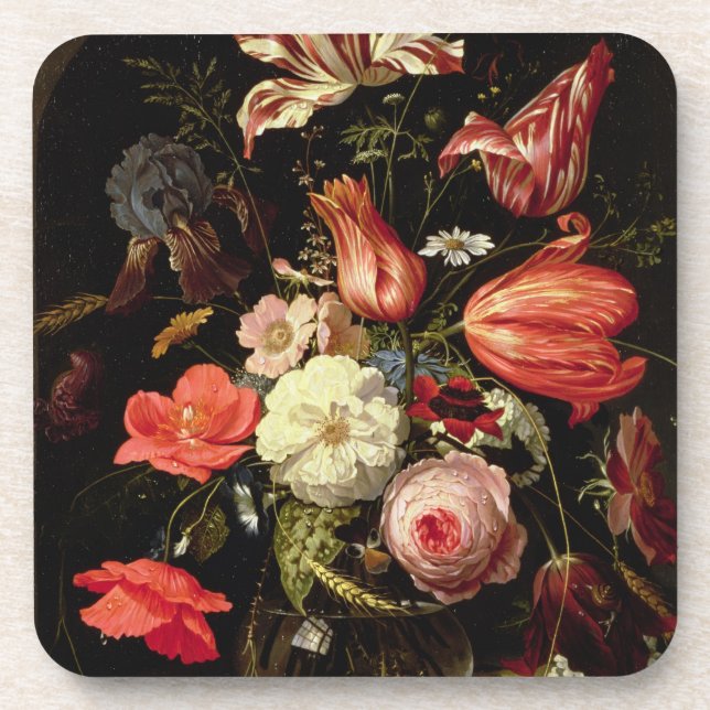 Noch Leben der Blumen auf einer Leiste Untersetzer (Vorderseite)
