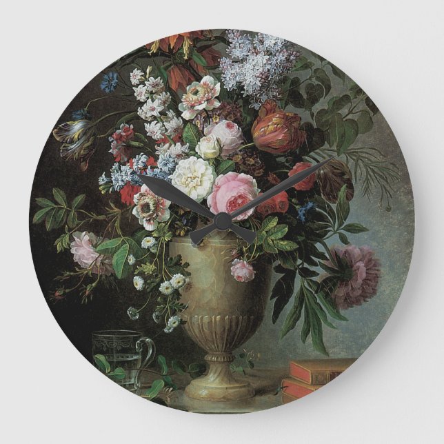 Noch Leben der Blumen Große Wanduhr (Vorderseite)