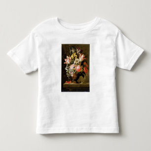 Noch Leben der Blumen in einem Vase mit einer Kleinkind T-shirt