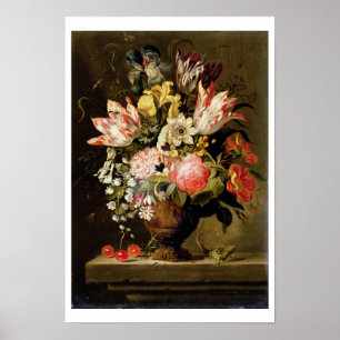 Noch Leben der Blumen in einem Vase mit einer Poster