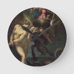 Noch Leben der Fische, c.1670-80 (Öl auf Leinwand Runde Wanduhr