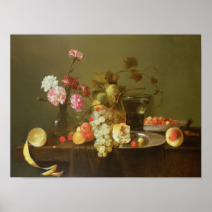 Noch Leben der Frucht und der Blumen Poster