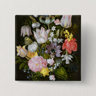 Noch Leben mit Blumen Button