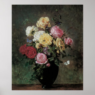 Noch Leben mit Blumen im Vase durch Olaf Hermansen Poster