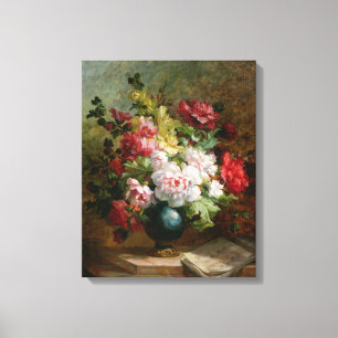 Noch Leben mit Blumen und Blattmusik Leinwanddruck