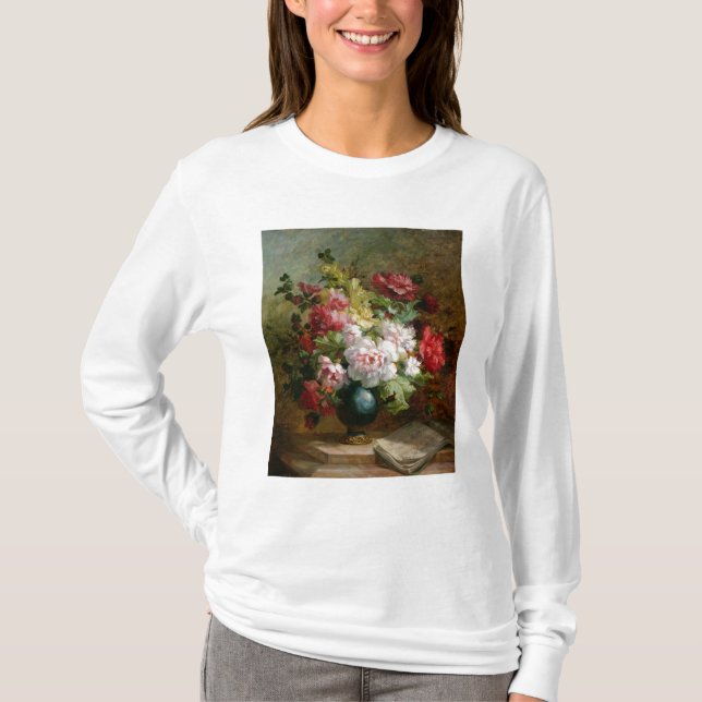 Noch Leben mit Blumen und Blattmusik T-Shirt (Vorderseite)