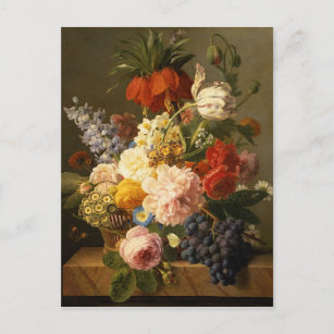 Noch Leben mit Blumen und Frucht, 1827 Postkarte