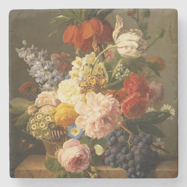 Noch Leben mit Blumen und Frucht, 1827 Steinuntersetzer (Vorderseite)