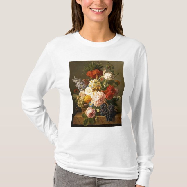 Noch Leben mit Blumen und Frucht, 1827 T-Shirt (Vorderseite)