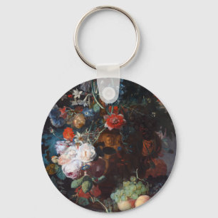 Noch Leben mit Blumen und Frucht, Jan. Van Huysum Schlüsselanhänger