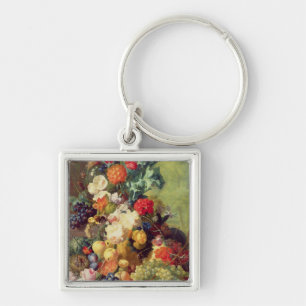 Noch Leben mit Blumen und Frucht Schlüsselanhänger
