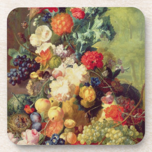 Noch Leben mit Blumen und Frucht Untersetzer