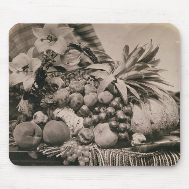 Noch Leben mit Frucht, 1860 (Sepia-Foto) Mousepad (Vorne)