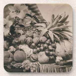 Noch Leben mit Frucht, 1860 (Sepia-Foto) Untersetzer