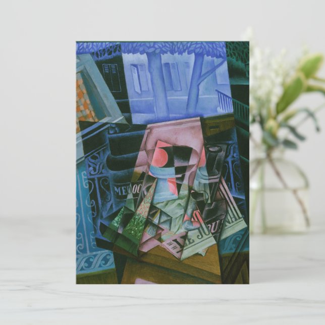 Noch Leben vor einem offenen Fenster von Juan Gris Einladung (Stehend Vorderseite)