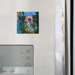 Noch Leben vor einem offenen Fenster von Juan Gris Magnet