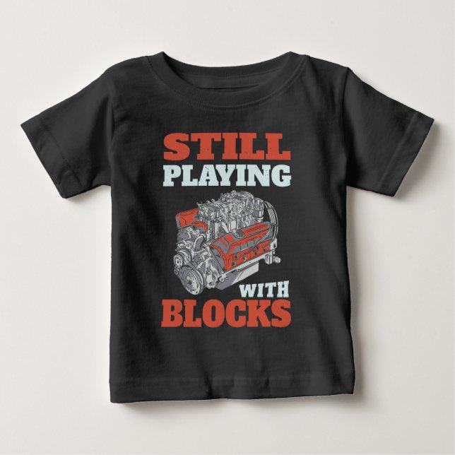Noch mit Blockmechanik spielen Baby T-shirt (Vorderseite)