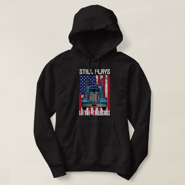 Noch mit LKWs Semi Truck Mechanik Hoodie (Design vorne)