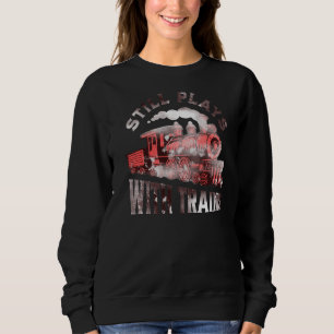 Noch mit Zügen der Lokomotive und Modellbahn Sweatshirt