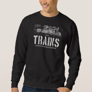 Noch mit Zügen modellhafter Schienenlokomotive Sweatshirt